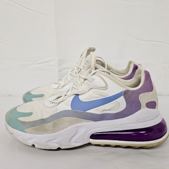 Nike Air Max 270 React Sneakers - White, Blue, Purple - Picture 1 of 12